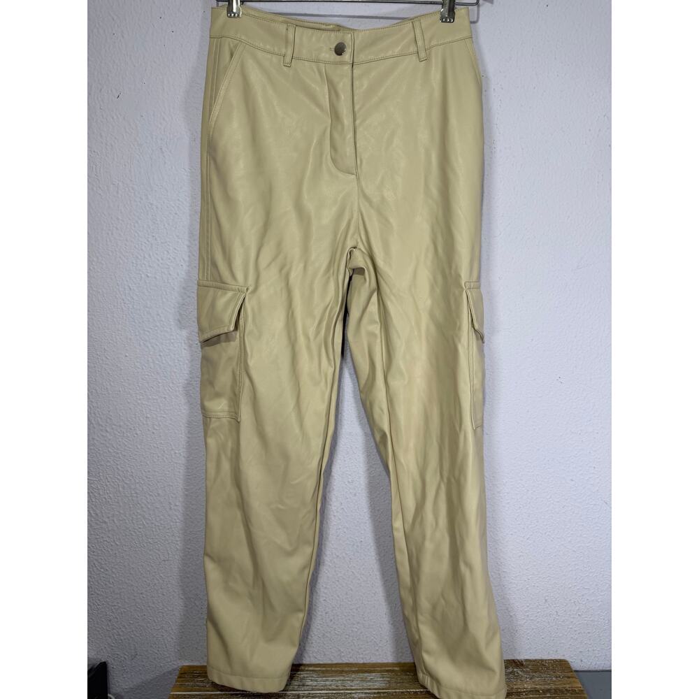 Altar'd State Pants Cream Faux Leather Women Cargo M Utility Gorpcore Streetwear